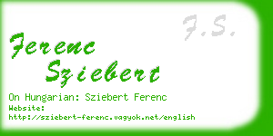 ferenc sziebert business card